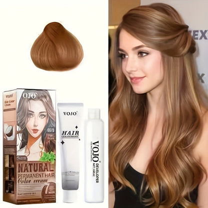 Permanent Hair Dye Kit 12 Vibrant Colors with Developer & Applicator Tools Bleach Blonde Ash Grey Ocean Blue Brown Purple Pink Red Golden Black Long-Lasting DIY At-Home Hair Color Cream Set Women