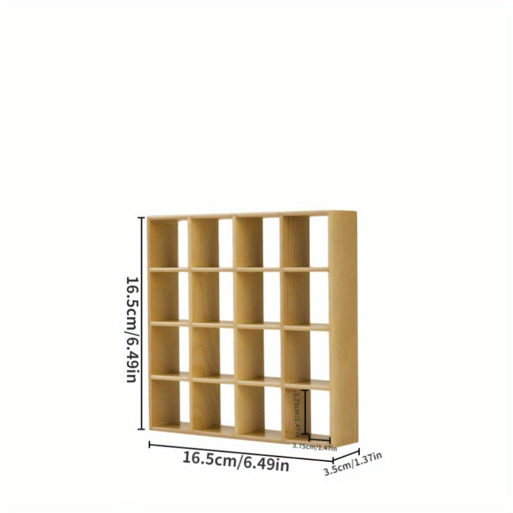 Dollhouse Miniature Display Cabinet 1:12 Scale 16-Compartment Modern Storage Shelf Organizer – Miniature Furniture Accessory for Dollhouse Room Decor Diorama Collectors Ages 14+ Multiple Colors
