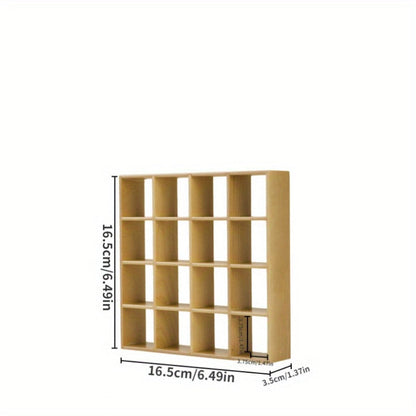 Dollhouse Miniature Display Cabinet 1:12 Scale 16-Compartment Modern Storage Shelf Organizer – Miniature Furniture Accessory for Dollhouse Room Decor Diorama Collectors Ages 14+ Multiple Colors