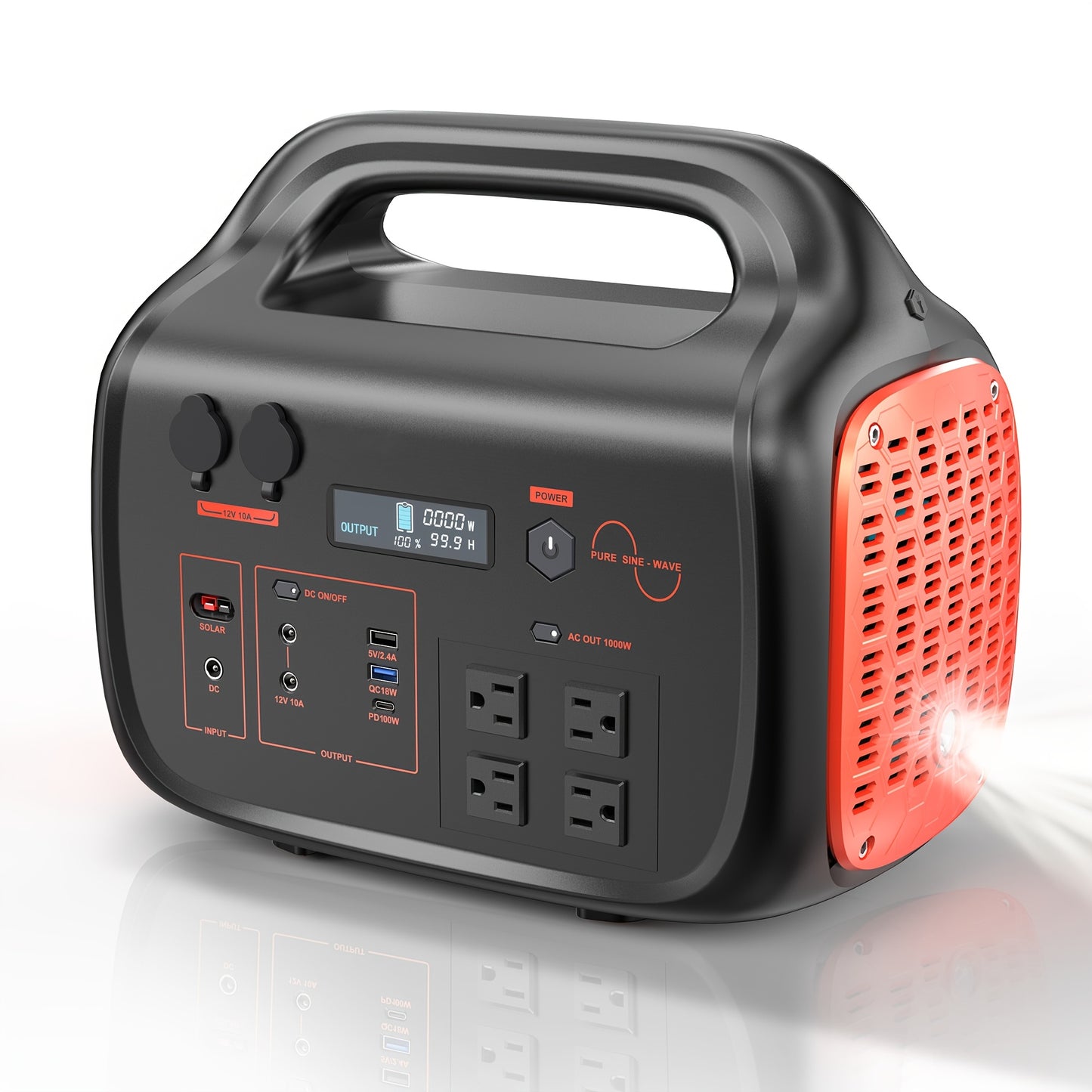 Portable Power Station, 300W/600W/1000W Solar Generator, 294Wh/642Wh/1075Wh Backup Lithium Battery, 120V/1000W AC Outlet, Solar Powered Generator for RV Camping Outdoor Hiking Fishing Emergency