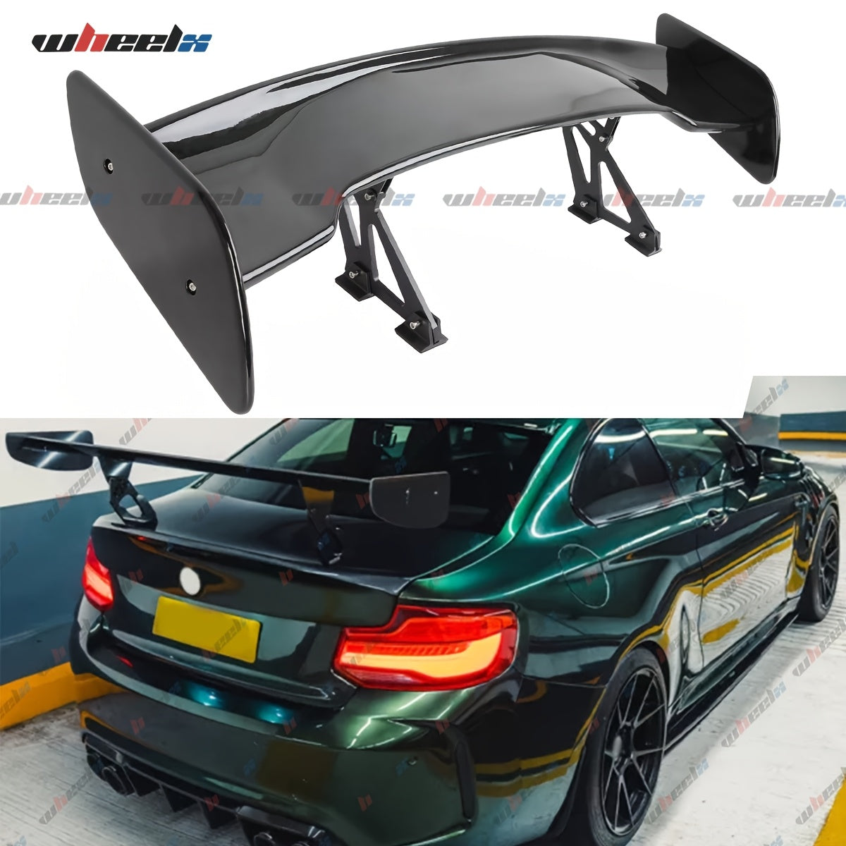 57 Inch Universal Rear Trunk Spoiler Wing GT Style ABS Racing Car Spoiler Compatible with Sedan Coupe Hatchback Wide Adjustable Rear Spoiler Wing Matt Black/ Glossy Black/ Carbon Fiber