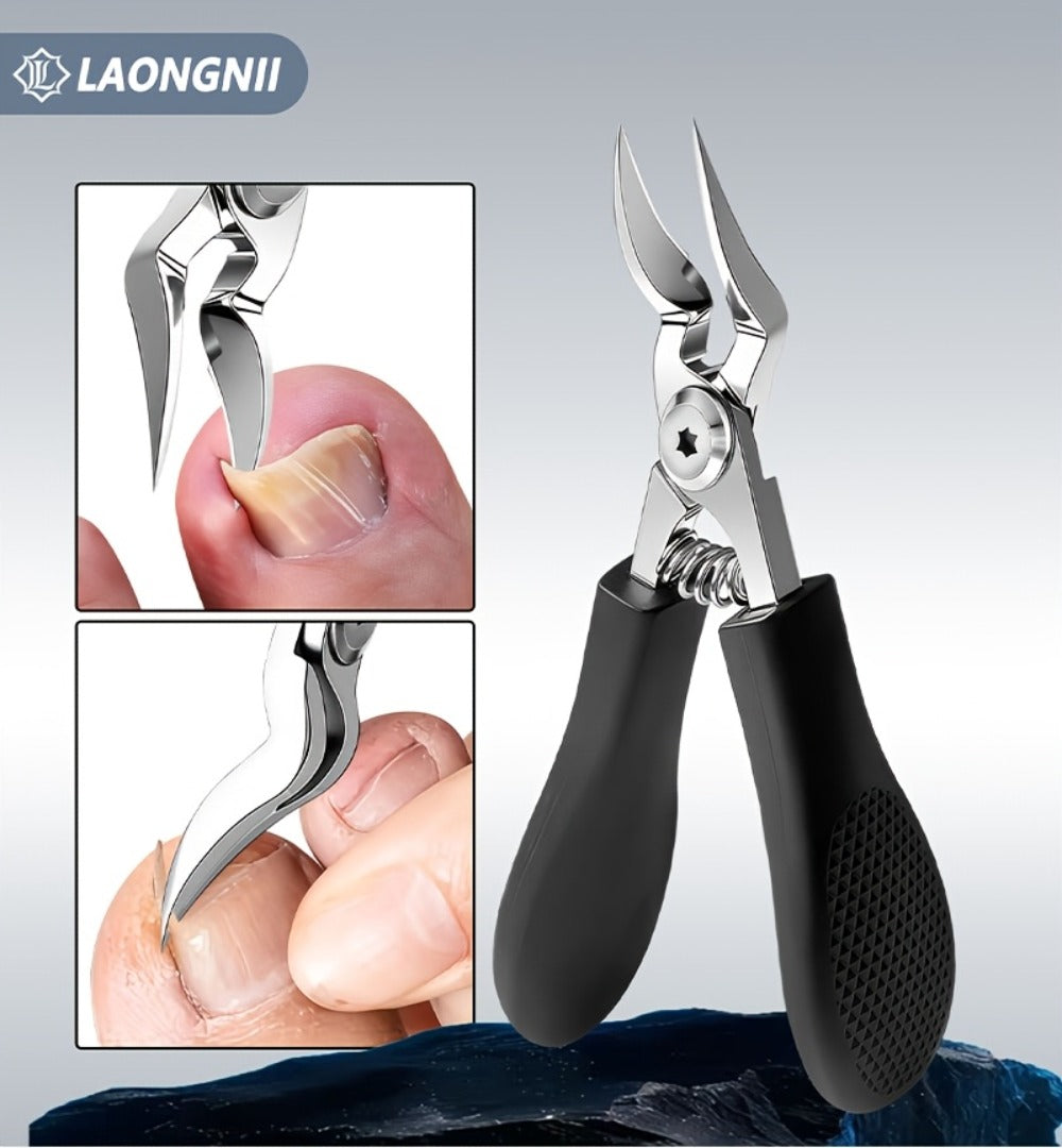 Ingrown Toenail Clipper Kit 7 Piece Professional Pedicure Set with Curved Blade Angled Head Nail File Cuticle Nipper Dead Skin Remover for Thick Toenails Men Women Elderly