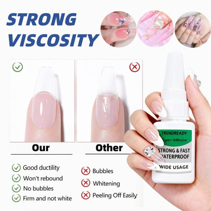 60+ Day Hold Nail Glue 4 Bottles 20g Each Super Strong Extra Hold Fast Drying No Lamp Needed Heavy Duty Adhesive for Press On Nails Fake Nails Acrylic Tips Nail Art Salon Home Use