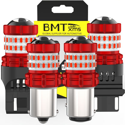 LED Brake Light Bulbs 1156 1157 3157 – Red Stop Tail Parking Lights with 3-Flash Warning, No Error, 2pcs (BA15S BAY15D 7443 3156 P21W)