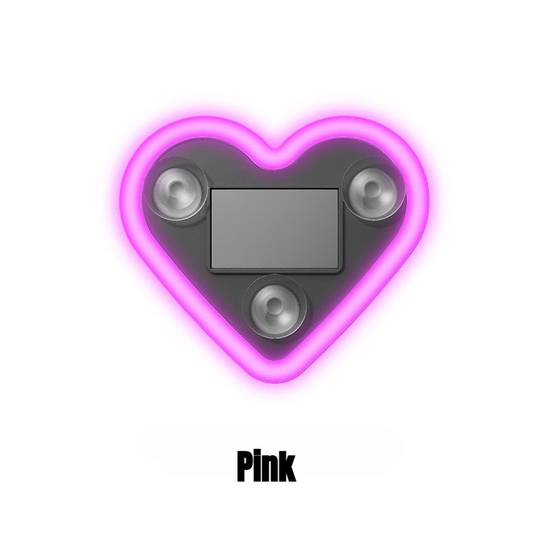 Set of 2 Car Interior Neon Heart Lights Available in Blue, Pink, Red, Ice Blue, Rechargeable Via Solar Or USB, Featuring 5 Lighting Modes, Perfect for Decorating Car Dashboards And Home Parties, an Ideal Gift for Couples During Halloween, Christmas