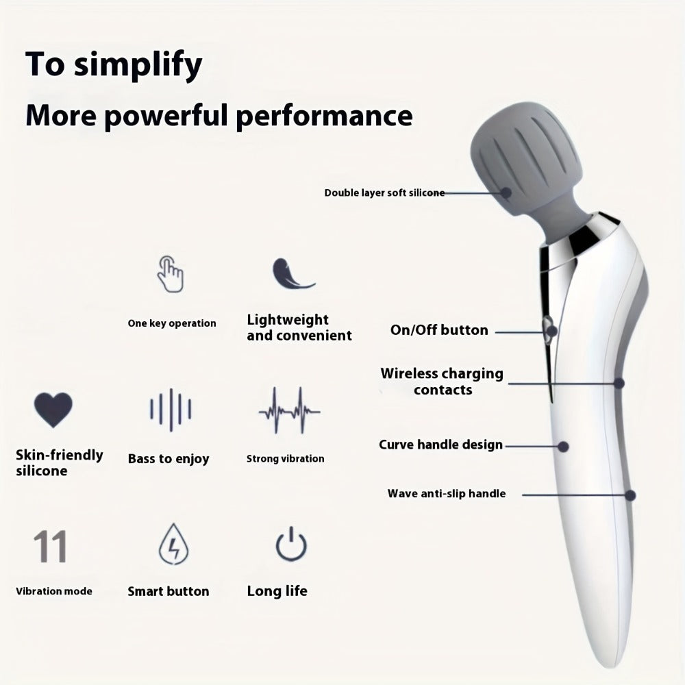 Wireless Stick Massager for Full Body – Portable Rechargeable Personal Massager for Neck, Back, Shoulder, Waist & Legs, Easy to Carry Muscle Tension Relief Tool for Home Office Travel