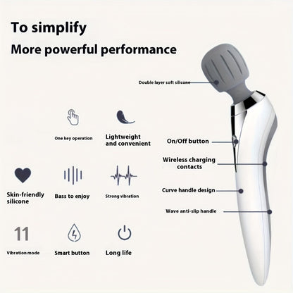 Wireless Stick Massager for Full Body – Portable Rechargeable Personal Massager for Neck, Back, Shoulder, Waist & Legs, Easy to Carry Muscle Tension Relief Tool for Home Office Travel