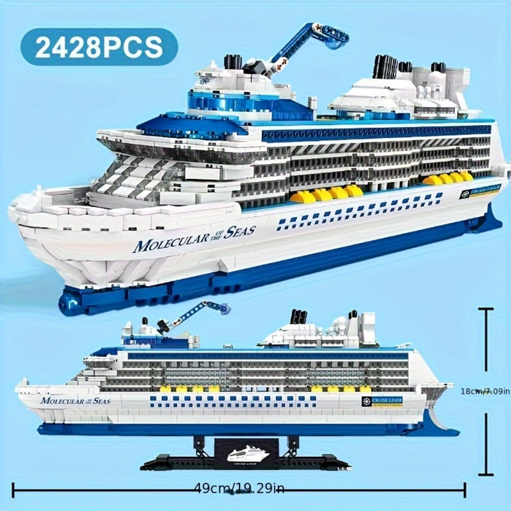 Cruise Ship Building Block Model Kit 2428pcs for Adults Teens – Technic Ocean Liner Construction Set Multicolor ABS Bricks Nautical Collector Display Home Decor Birthday Christmas Gift Ship Lovers