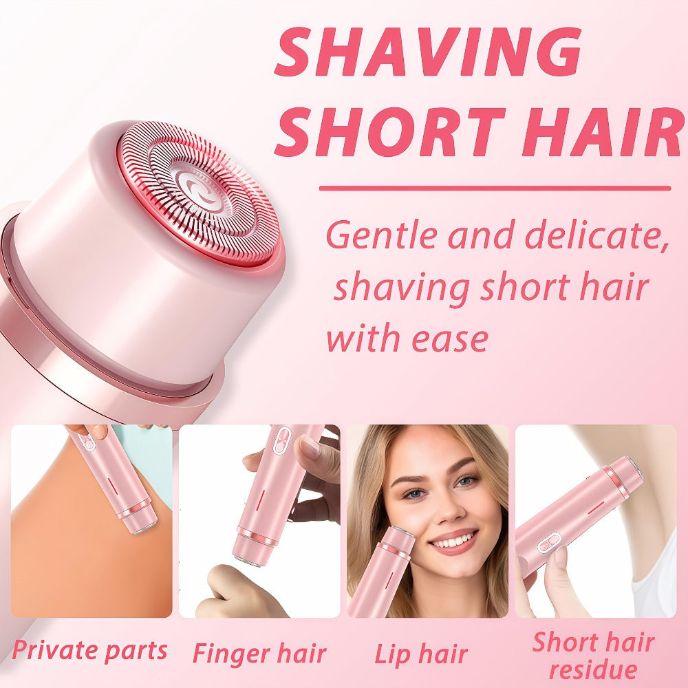 Bikini Trimmer for Women 2-in-1 Dual Head IPX7 Waterproof Electric Shaver Body Hair Trimmer Facial Hair Remover Bikini Underarm Leg Arm Face 90-Min Battery USB Rechargeable Pink Travel-Friendly