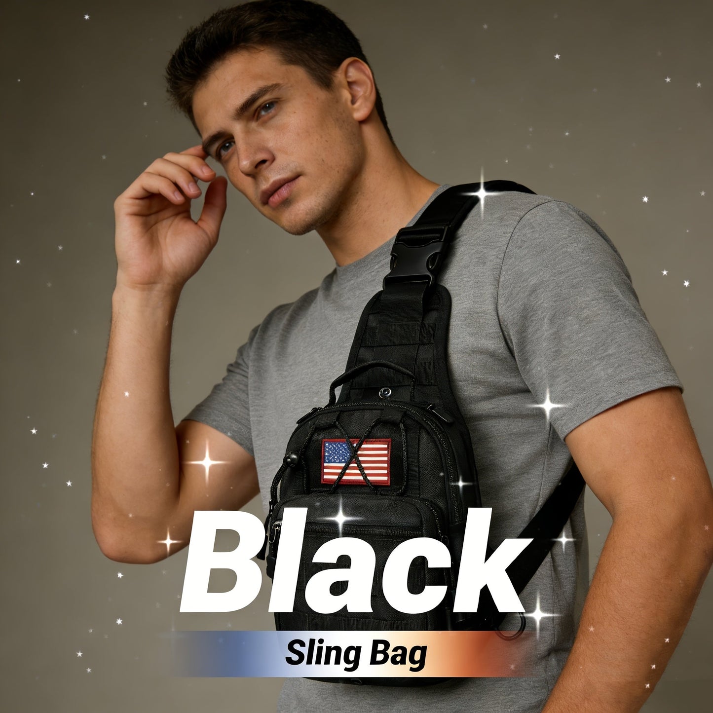 Tactical Sling Backpack Lightweight Military Shoulder Bag – Cycling, Sports, Travel & Daily Use, Zipper Closure, Available in Green, Black, Khaki, Desert, Grey & Jungle Camo
