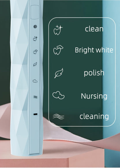 Sonic Electric Toothbrush IPX8 Waterproof – USB Rechargeable, Smart Timer, Metal Handle, 5 Replacement Brush Heads, Soft Bristles for Adults Men & Women – Black & Blue