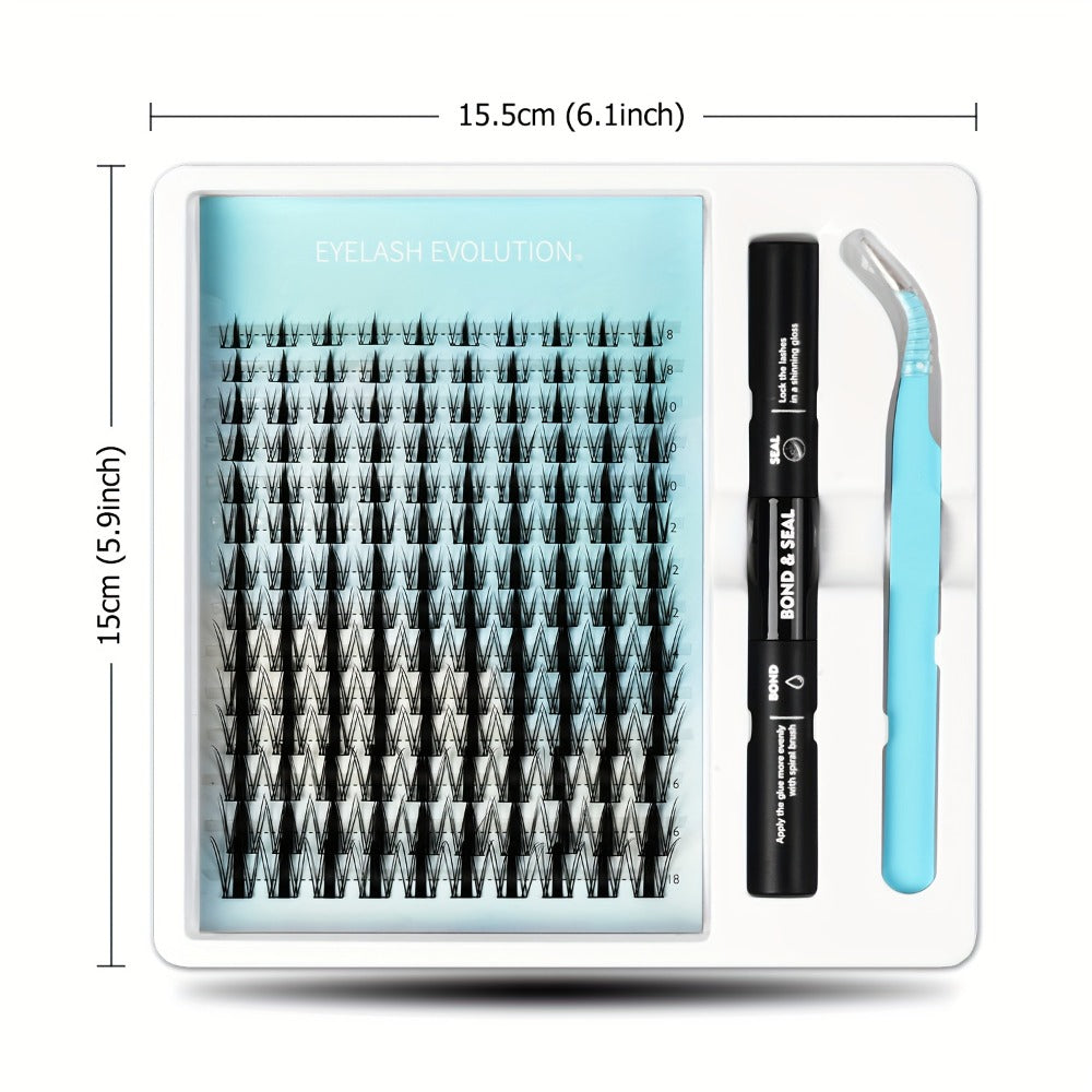 Anime Spike Lash Clusters Kit 8mm-18mm C Curl Individual Spiky Lash Extensions with Adhesive Glue – Manga Fairy Wet-Look DIY Volume Lashes for Cosplay, Editorial & Bold Eye Looks