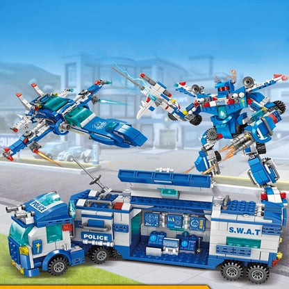 City Police Building Blocks Set 700 Pieces – Patrol Car Truck with Action Figures, Brick Toy for Boys Role Play STEM, Birthday Christmas Halloween Thanksgiving Gift Ages 6 7 8 9 10