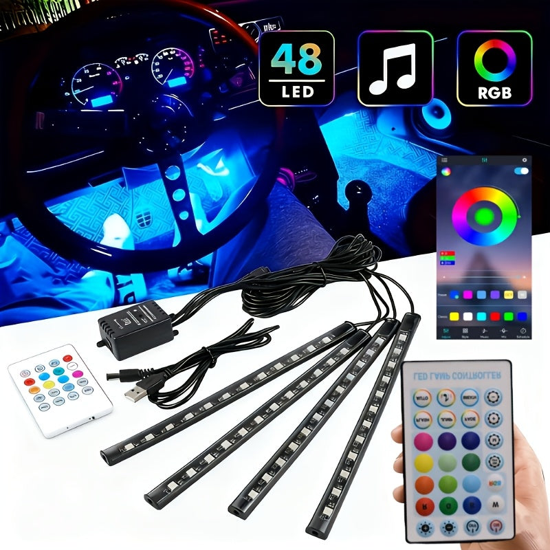 Easy Installation, Automotive High Brightness Neon Kits, Automotive LED Light Strips, Interior Lights, Christmas Decorations, USB Neon Accessories, Ambiance Light Strips, Foot Space Neon Kits, Without Battery