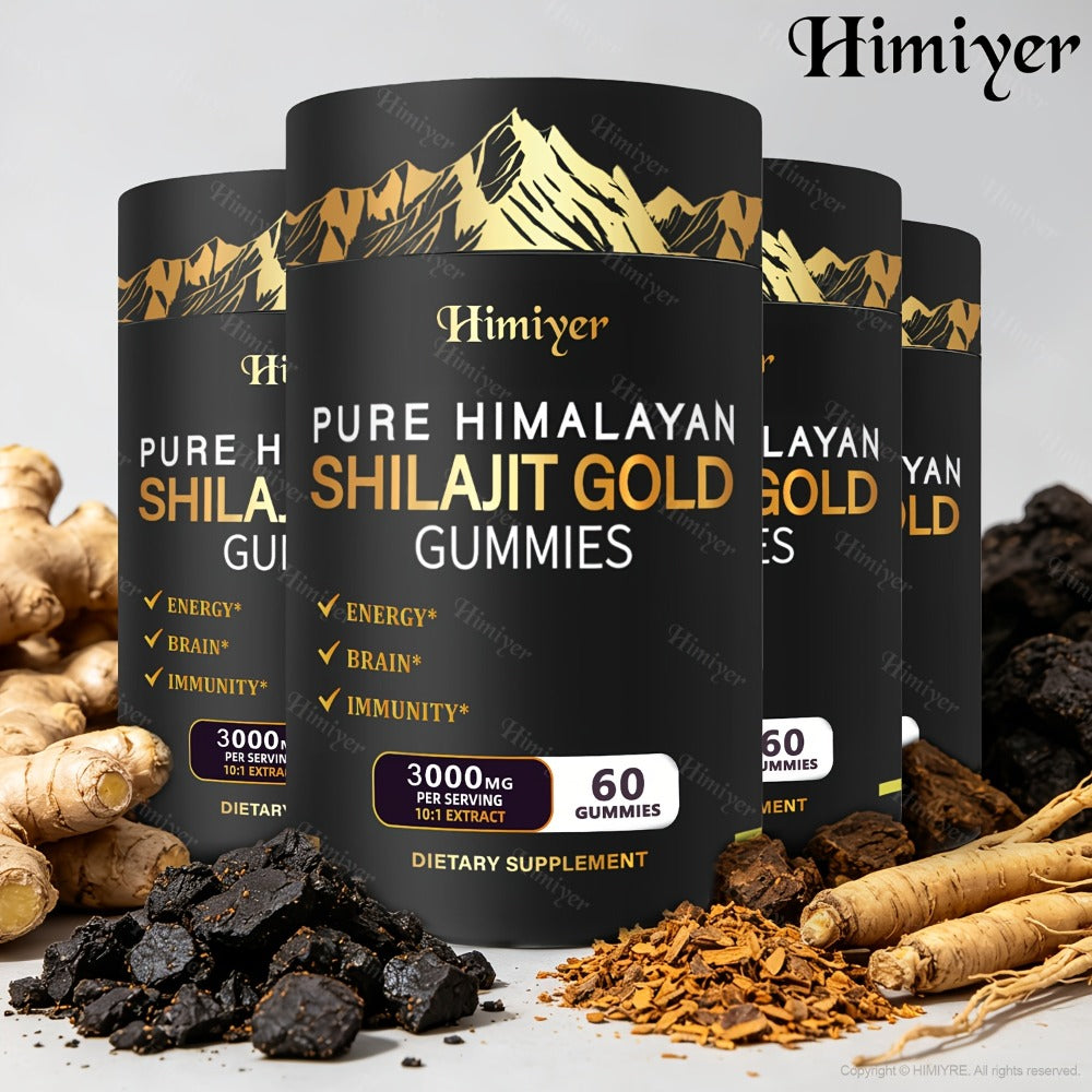 Shilajit Supplement 3000mg with Ginger, Ginseng & Ashwagandha — Pure Fulvic Acid & Multi-Mineral Phytonutrient Formula for Energy, Vitality, Strength & Whole-Body Wellness | 1-3 Bottle Options