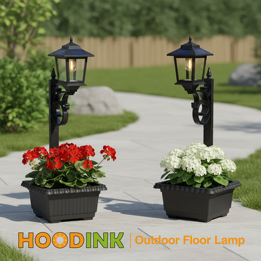 Solar Flower Pot Light Outdoor 2-in-1 Lamp Post Glass Lampshade IP44 Waterproof Wall Mount Lawn Patio Garden Decor 1/2 Pack