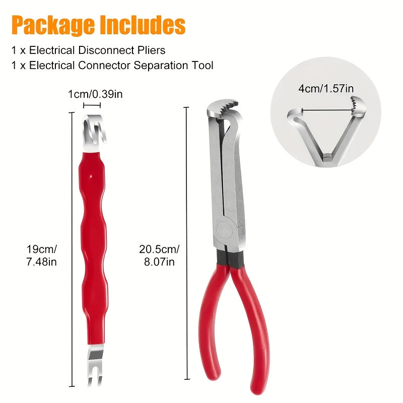 Heavy-Duty Automotive Circuit Terminal Connector Removal Tool Set, 3pcs Kit - Includes Terminal Separator Pliers, Separation Pry Pins, and Storage Pouch, Suitable for Car/Truck/Motorcycle Wiring Harness Repair and DIY