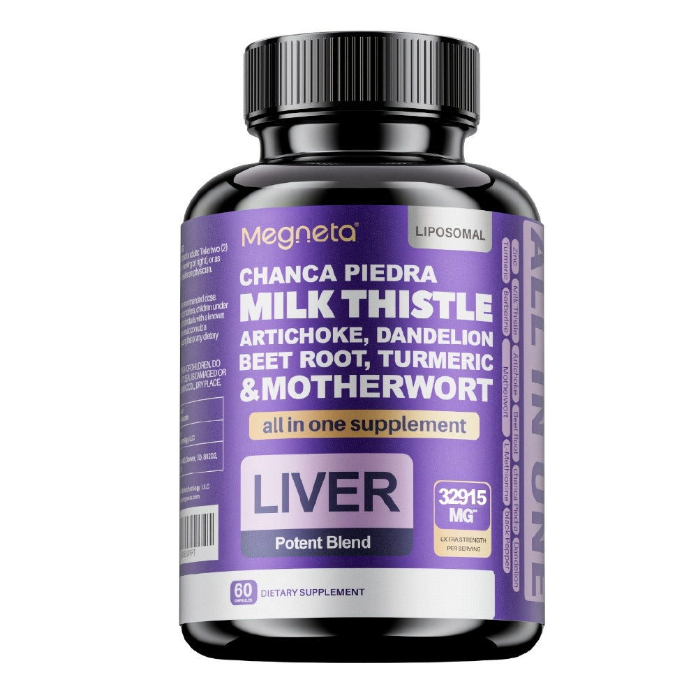 Liver Wellness Supplement 60 Capsules – 24,000mg Milk Thistle, Turmeric & Dandelion Root – Herbal Liver Cleanse & Detox Support Formula – 30 Servings Daily Health Supplement