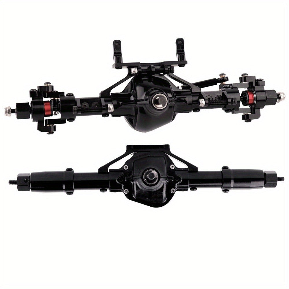 SCX10 Metal Axle Upgrade Kit CNC Aluminum Alloy Front & Rear Straight Axles – Compatible with Axial SCX10 90046 90047 1/10 RC Crawler Climbing Car 45# Steel Drive Shaft RC Hobbyist Upgrade