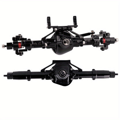 SCX10 Metal Axle Upgrade Kit CNC Aluminum Alloy Front & Rear Straight Axles – Compatible with Axial SCX10 90046 90047 1/10 RC Crawler Climbing Car 45# Steel Drive Shaft RC Hobbyist Upgrade