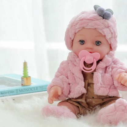 Bunny Ear Baby Doll 12 Inch Pink – Fluffy Bunny Ears Soft PVC Realistic Newborn Comfort Doll, Cute Plush Toy for Boys & Girls Ages 3+, Birthday Easter Holiday Gift for Kids