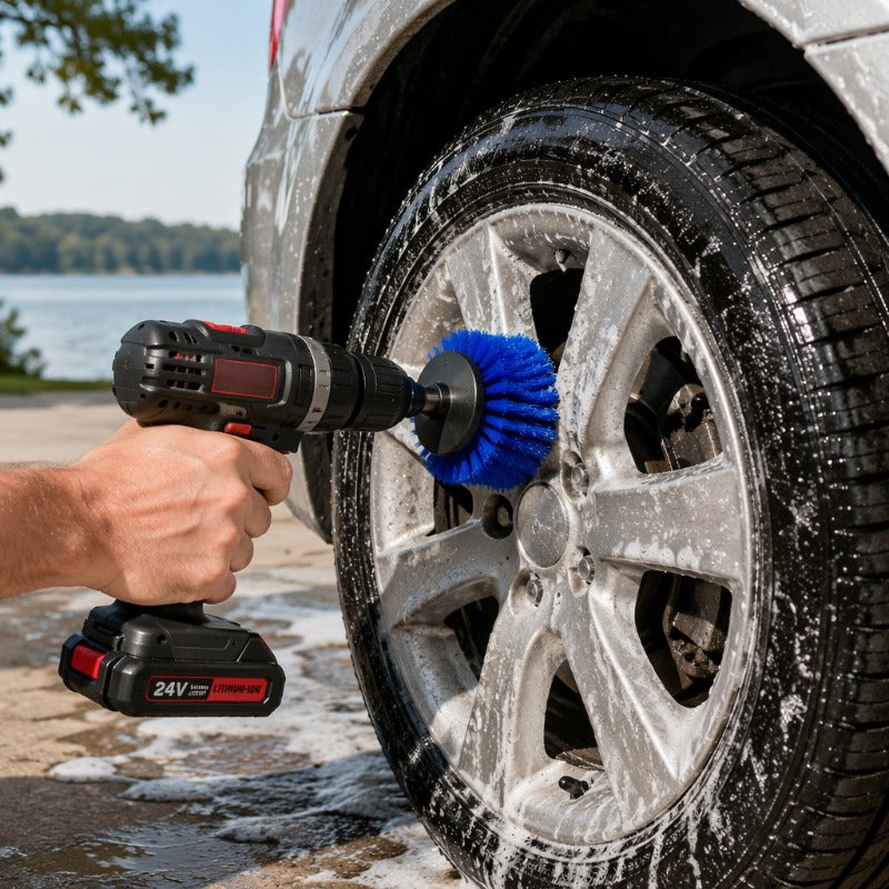 28pcs Car Wash Set, Car Wash Brush Set, Car Wash Drill Brush Set, Repair Brush, Car Wash Set, Car Wash Accessories, Car Interior, Exterior, Wheel and Tire Cleaning Tool Set.