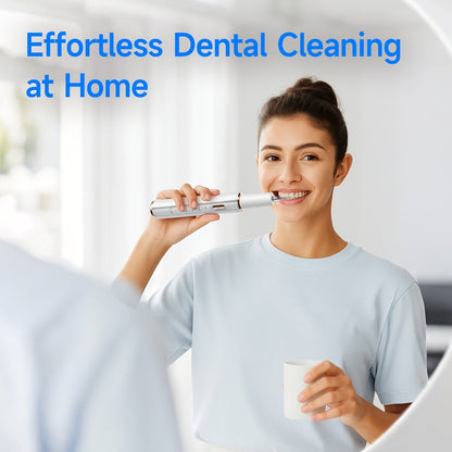 Interdental Plaque Remover with LED Light – Electric Teeth Cleaner, 5 Cleaning Modes, 2 Replacement Heads, Oral Irrigator-Like Function, No Water Required, Dental Care for Travel & Home Use