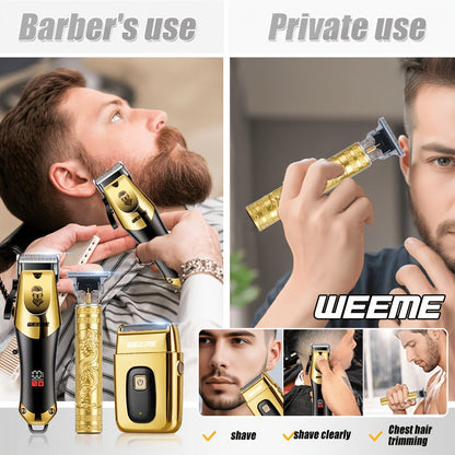 Beard Trimmer Set for Men - USB Rechargeable Hair Clipper & Grooming Kit with Battery Indicator, Comb Attachments, Epilator & Trimmer, 2/3/4 Piece Set for Travel Home Use, Father's Day Gift
