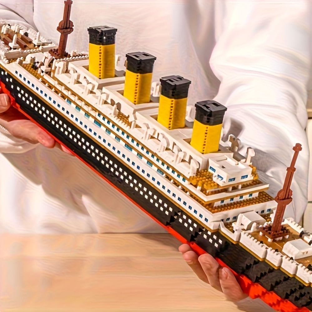 Cruise Ship Building Blocks Model Set 3000+ Pieces – Large Scale Ocean Liner Brick Construction Kit Compatible with LEGO for Adults Teens Kids Ages 12+, Stunning Display Model Birthday Holiday Gift