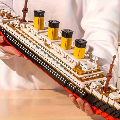Cruise Ship Building Blocks Model Set 3000+ Pieces – Large Scale Ocean Liner Brick Construction Kit Compatible with LEGO for Adults Teens Kids Ages 12+, Stunning Display Model Birthday Holiday Gift