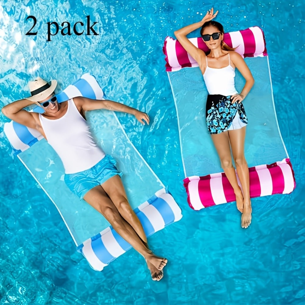 Inflatable Swimming Ring Pool Float for Adults 2/4/6 Pack – Classic Striped Swim Tube, Heavy Duty Leak-Resistant PVC, Pool Lake Beach Summer Water Party Float Set Gift