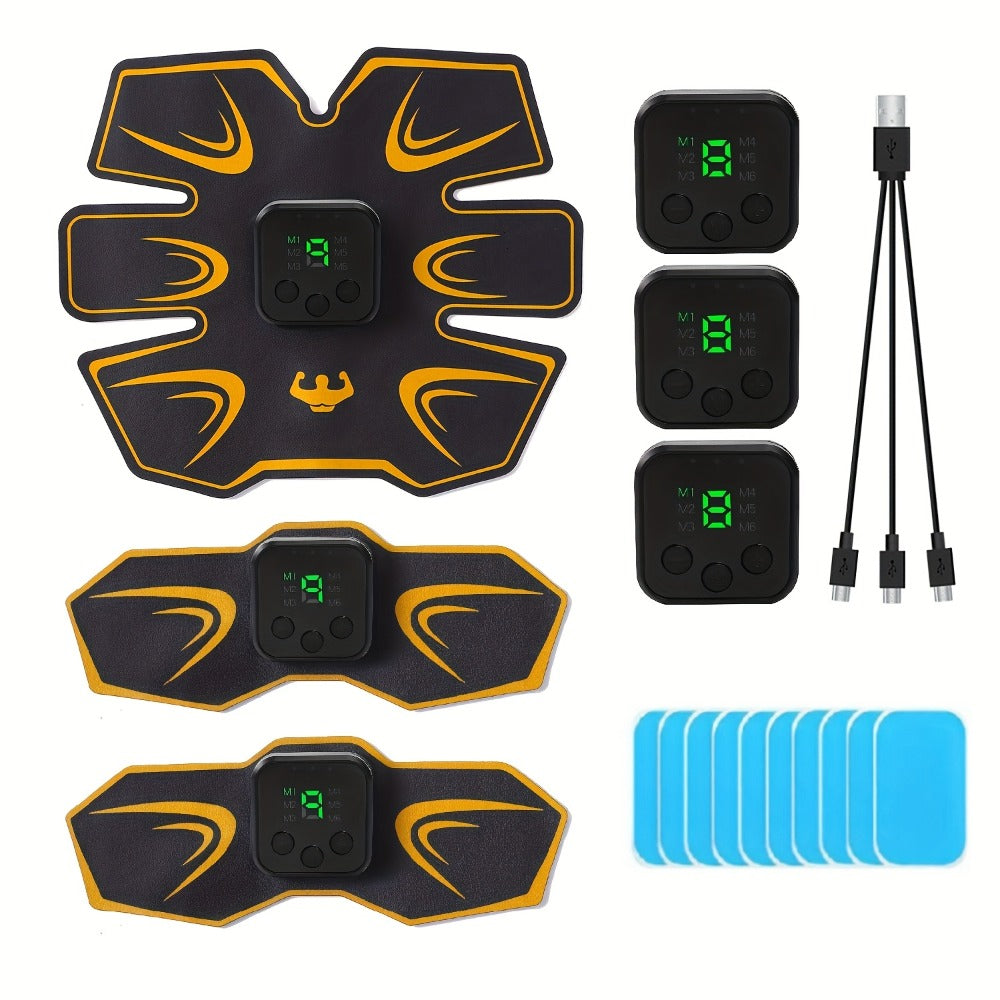 EMS Muscle Stimulator Trainer Patches – 8 Modes 19 Intensities Fitness Exerciser for Arms, Legs & Body Toning, Electric Muscle Training Pad for Home Gym Workout