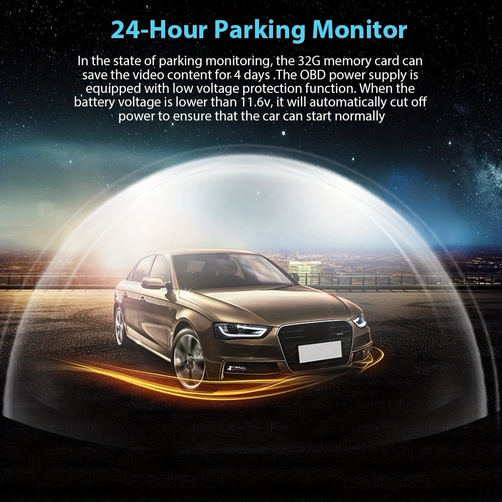 Dash Cam 1296P WiFi Car Camera, Dash Camera for Cars, Front Camera 1296P, Dashcam for Cars, WDR, Loop Recording, G-Sensor, 24 Hours Parking Monitor, Support 128GB Max