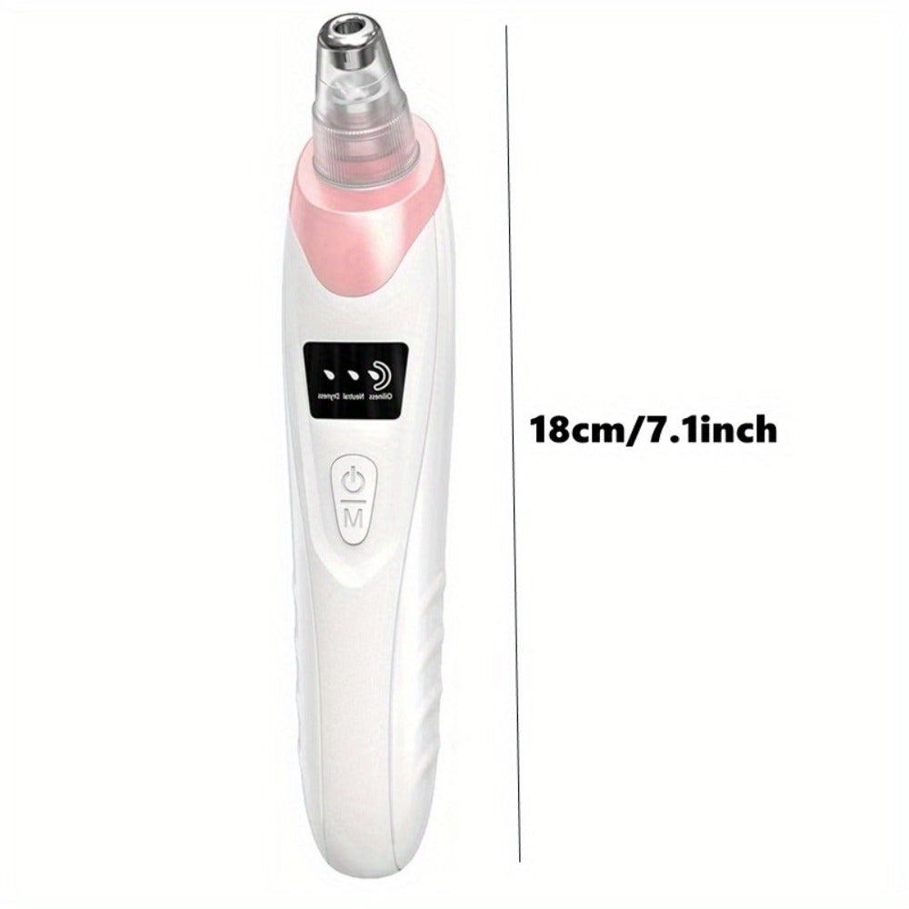 Blackhead Remover Vacuum 3-Level Suction USB Rechargeable Pore Cleanser - 5 Replaceable Probes 4 Tools Electric Deep Pore Extractor for Face Nose - Acne Sebum Whitehead Removal Gift for Women