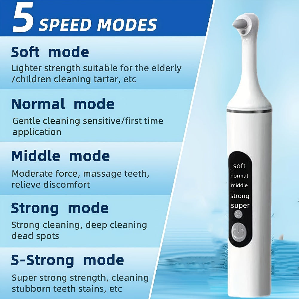Tooth Polisher Rechargeable – 6 Brush Heads & 5-Speed Settings, Electric Teeth Polishing Tool for Plaque Removal, Stain Removal & Teeth Whitening, Professional-Level Dental Care at Home