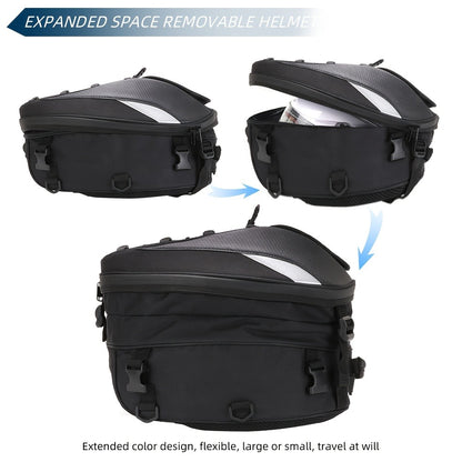Motorcycle Backpack Helmet Bag – JFG RACING Motorbike Tail Bag with Adjustable Strap for Outdoor Camping, Travel & Luggage Storage, Large Capacity Rider Gear Bag
