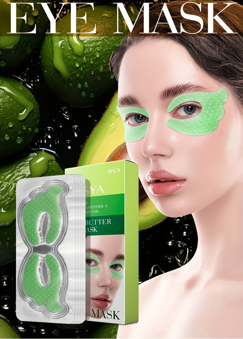 Collagen Eye Mask with Shea Butter & Avocado Oil - Hydrating Under Eye Patches for Dark Circles, Puffiness & Fine Lines, Deep Firming Eye Care 3 Boxes