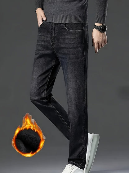 Men's Straight Leg Jeans - Classic Wash Clean Finish Streetwear 957605