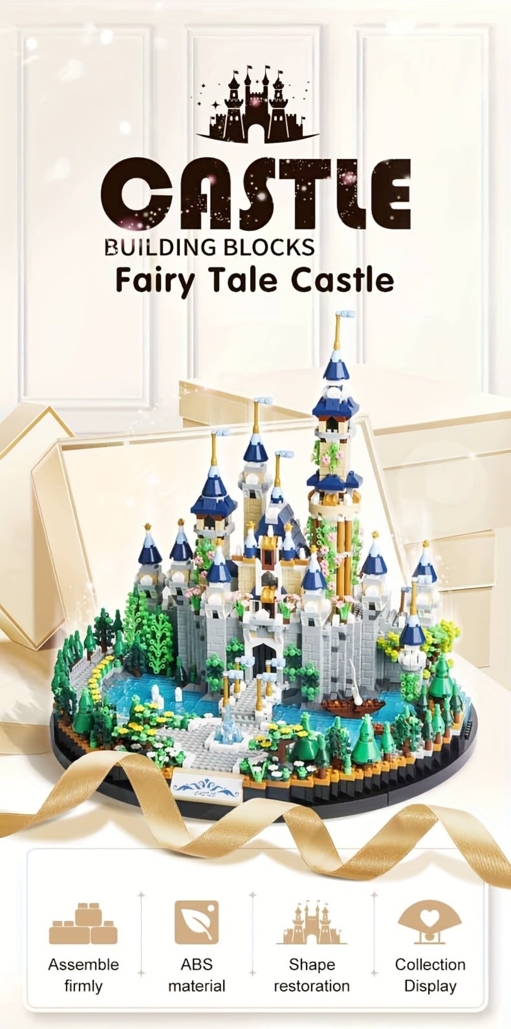 3600PCS Princess Castle Building Blocks Fairytale Palace STEM Micro Brick Architecture Kit for Girls Ages 8+ – Creative Birthday Christmas Valentine's Day Gift, Home Room Decor Display Piece