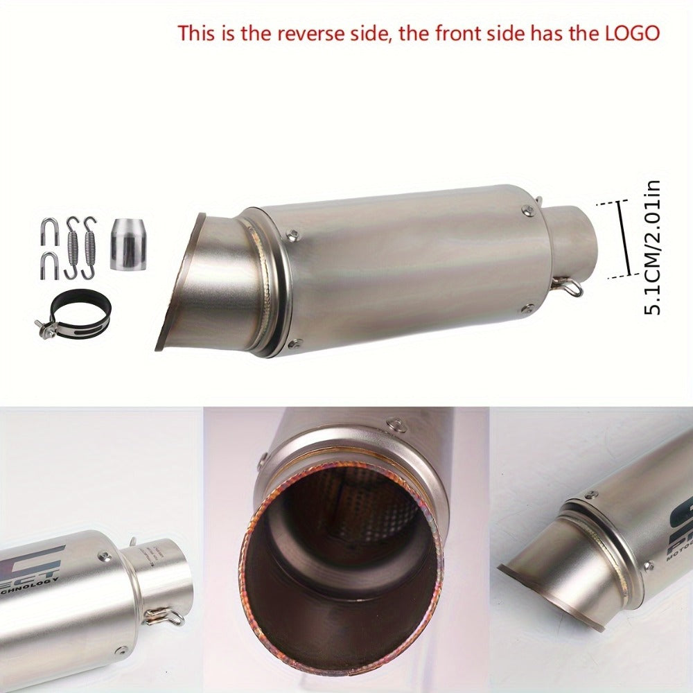 Motorcycle Exhaust Pipe 51mm & 60mm - Stainless Steel Slip-On for NMAX 125/155, Suzuki GSX650F, GSX1250 & GSX650R | Performance Exhaust Upgrade