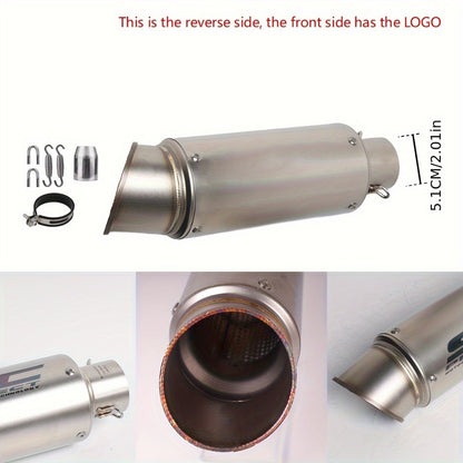 Motorcycle Exhaust Pipe 51mm & 60mm - Stainless Steel Slip-On for NMAX 125/155, Suzuki GSX650F, GSX1250 & GSX650R | Performance Exhaust Upgrade