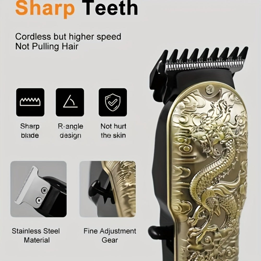 Professional Hair Clipper Set 9-Piece JH702 Electric Trimmer with Fashion Belt & Digital Display for Men & Women - Rechargeable Salon-Grade Grooming Kit Home Barber Gift