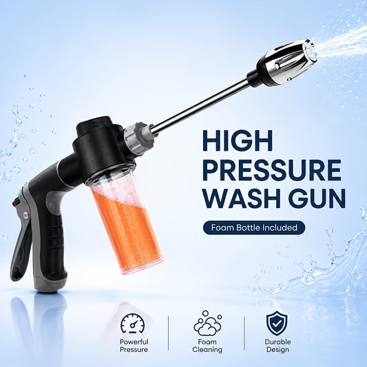 1pc High-Pressure Car Wash Gun RV Cleaning Plastic Gun Body Long Rod Nozzle Garden Hose Nozzle Garden Sprinkler Multi-Functional Watering Powerful Car Washing Magic Cleaning