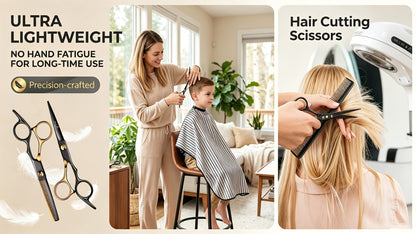 Hair Cutting Scissors Kit 13 Piece - Professional Barber Shears Set with Thinning Shears, Blending Scissors & Accessories, Complete Salon Home Haircut Kit for Men & Women All Hair Types