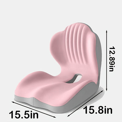 Hip & Lumbar Support Seat Cushion Ergonomic Memory Foam – Breathable High-Density Back Support Pillow for Office Chair, Car Seat & Long Sitting, Daily Use or Gift