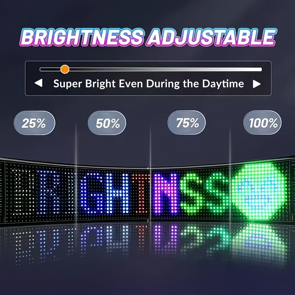 [Flexible LED Matrix Panel]LED Matrix Panel Identification, with USB Power Supply, Application Control and Remote Control; Flexible, DIY Programmable Lighting, Suitable for Cars, Stores, Hotels, Holidays; Easy to Install, Durable Design(No Remote