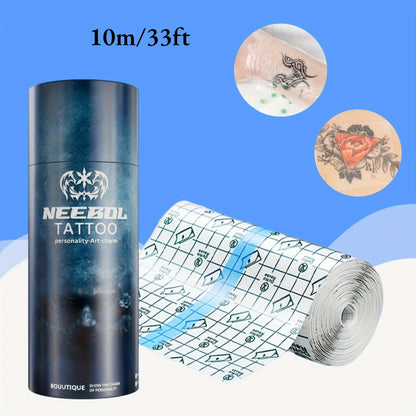 Tattoo Bandage Roll Clear Waterproof Second Skin Protective Film for New Tattoo Healing — Breathable Adhesive Transparent Aftercare Wrap Tape 5.9in x 5.5yd & 11yd