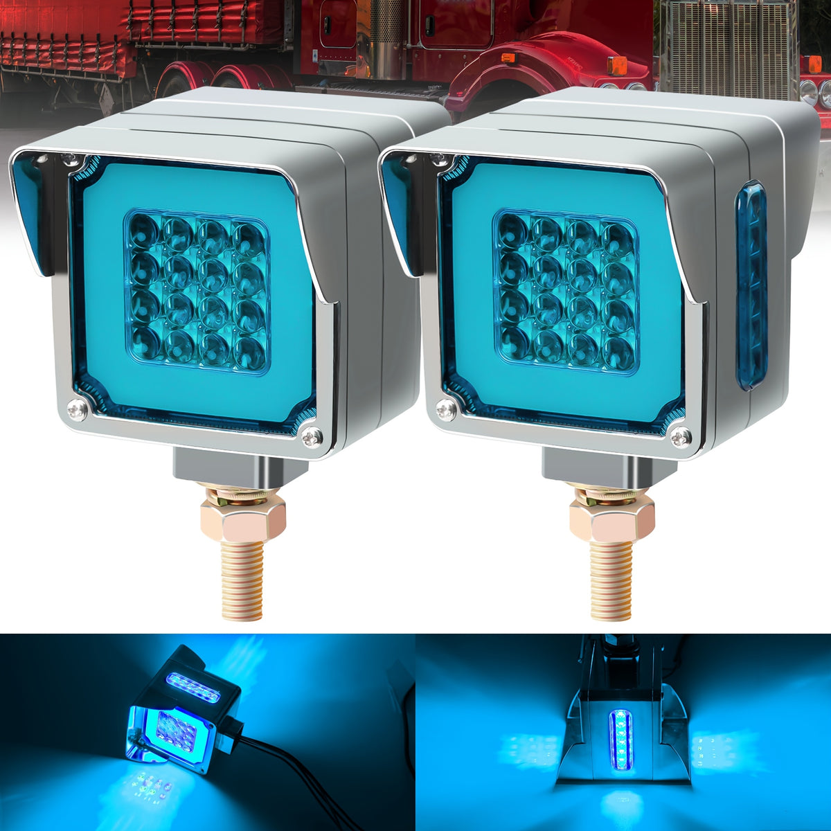 Truck Side Lights, Indicator Lights, Side Lights, LED Lights, Signal Lights, Car Lights, Square Lights