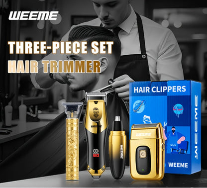 Beard Trimmer Set for Men - USB Rechargeable Hair Clipper & Grooming Kit with Battery Indicator, Comb Attachments, Epilator & Trimmer, 2/3/4 Piece Set for Travel Home Use, Father's Day Gift