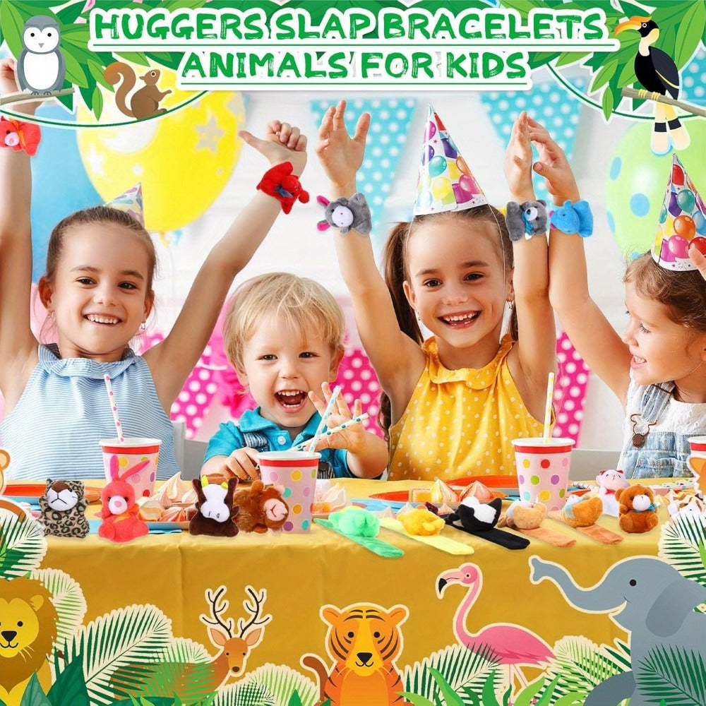 Stuffed Animal Slap Bracelets Bulk for Kids – Cute Plush Assorted Animal Bracelets for Party Favors, Classroom Prizes, Goodie Bag Fillers, Carnival Toys, Holiday Gifts (6/10/15/30 Pack)